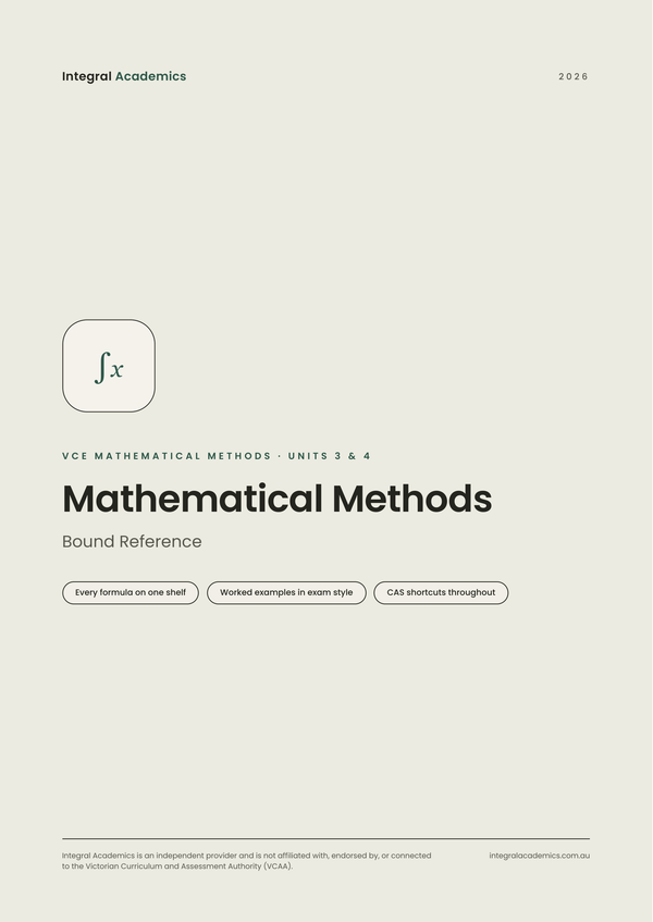 VCE Mathematical Methods Bound Reference cover