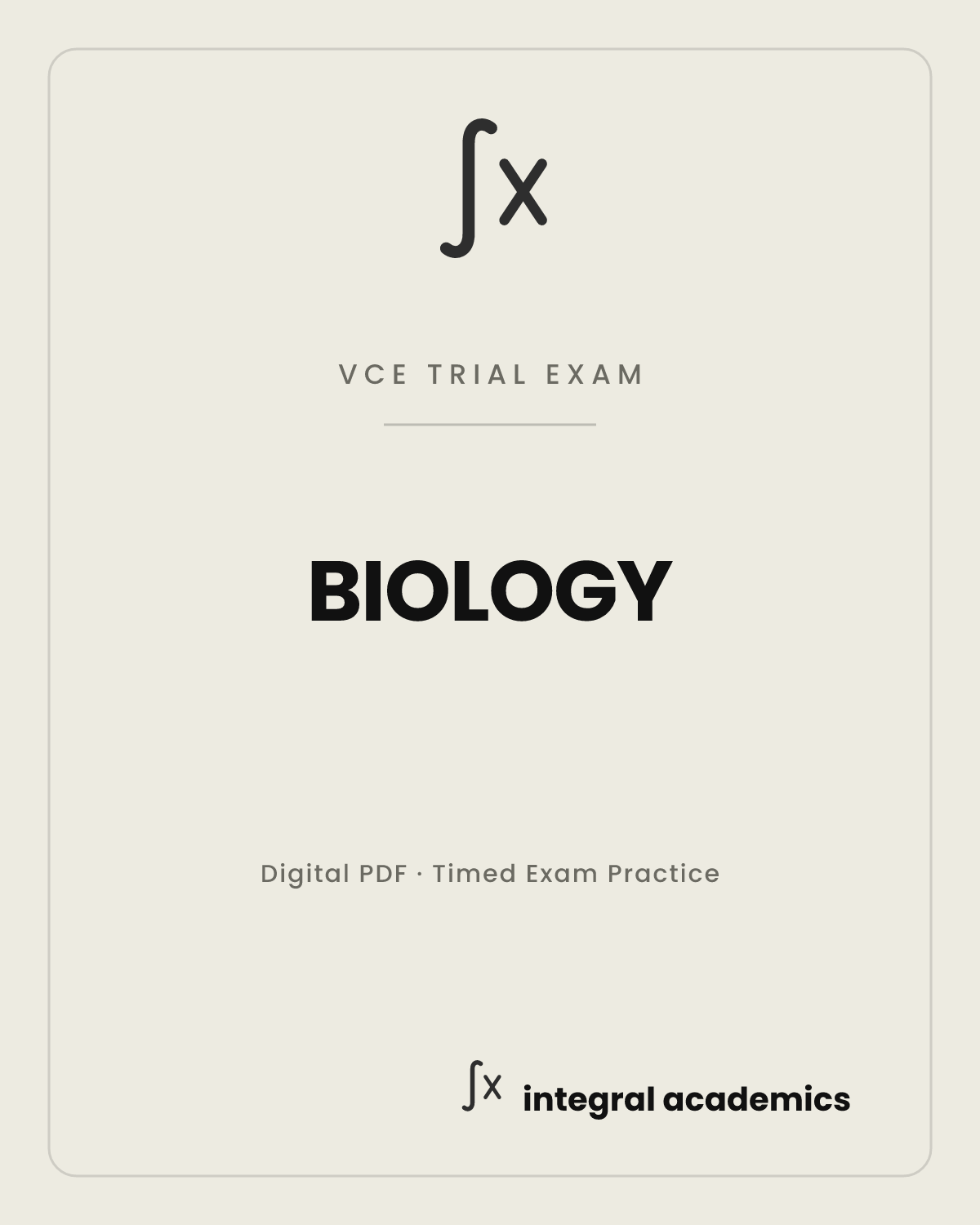 Biology VCE trial exam cover