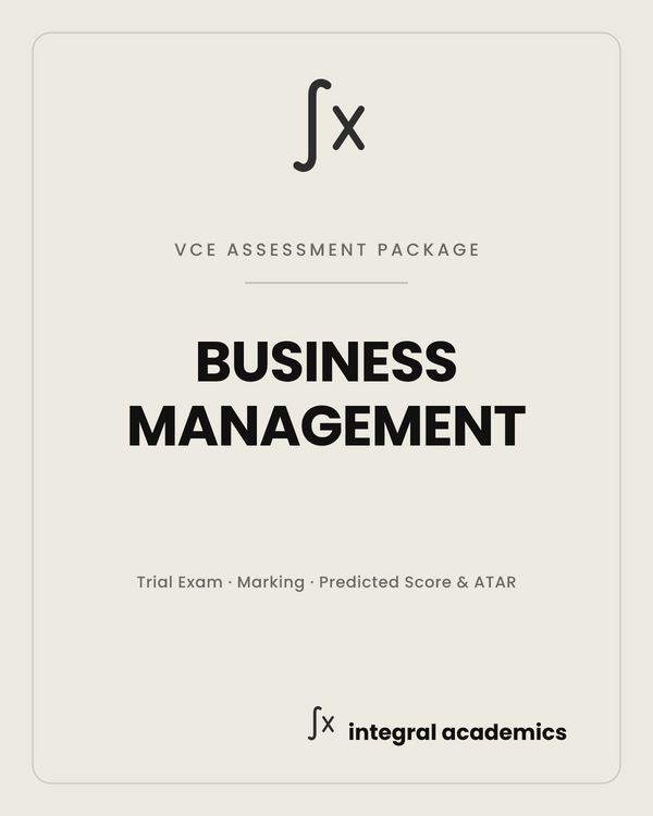 Business Management VCE Assessment Package cover