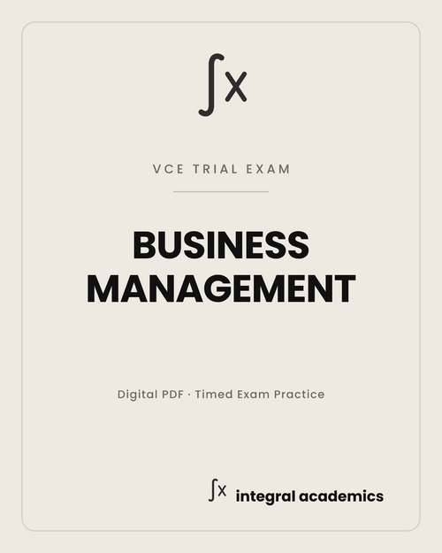 Business Management VCE trial exam cover