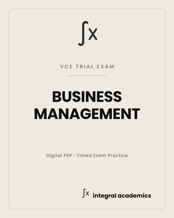 Business Management VCE trial exam cover