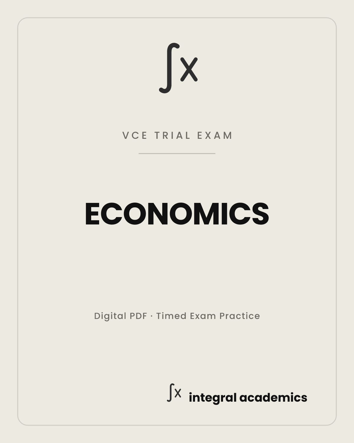 Economics VCE trial exam cover