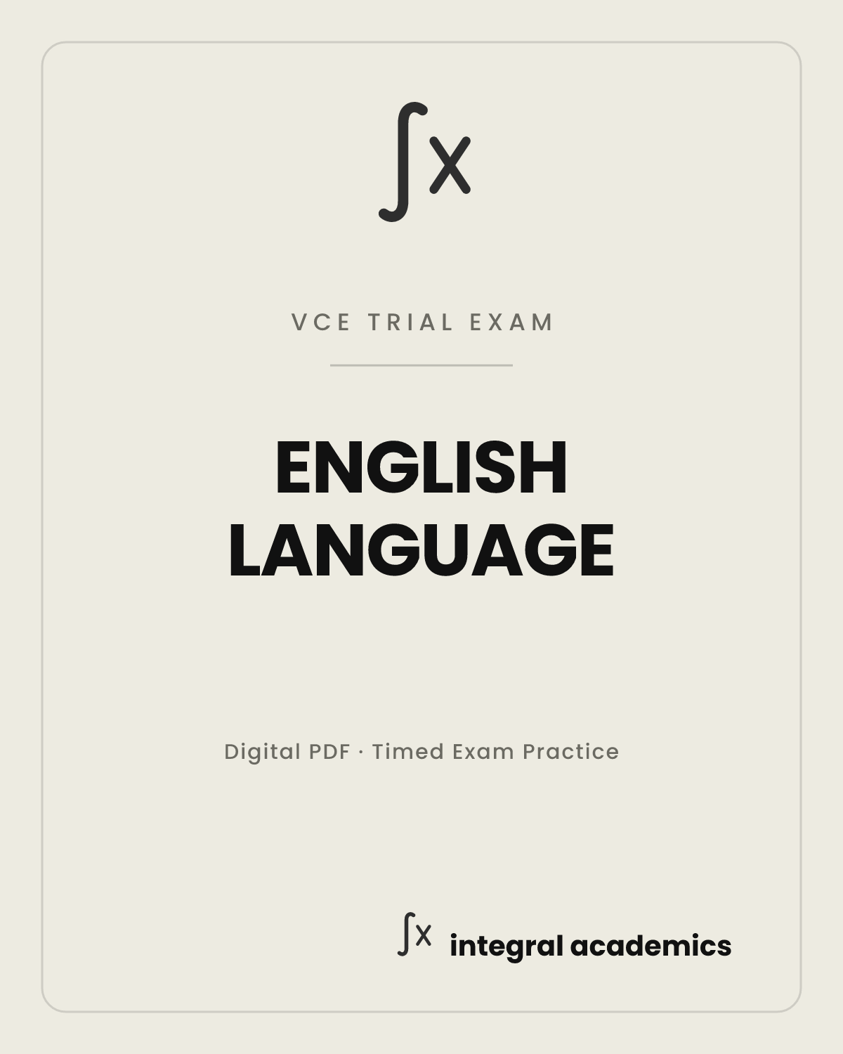 English Language VCE trial exam cover