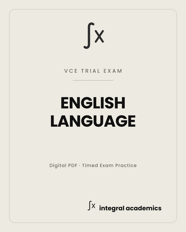English Language VCE trial exam cover