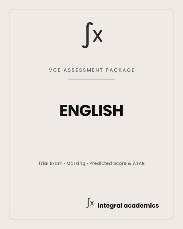 English VCE Assessment Package cover