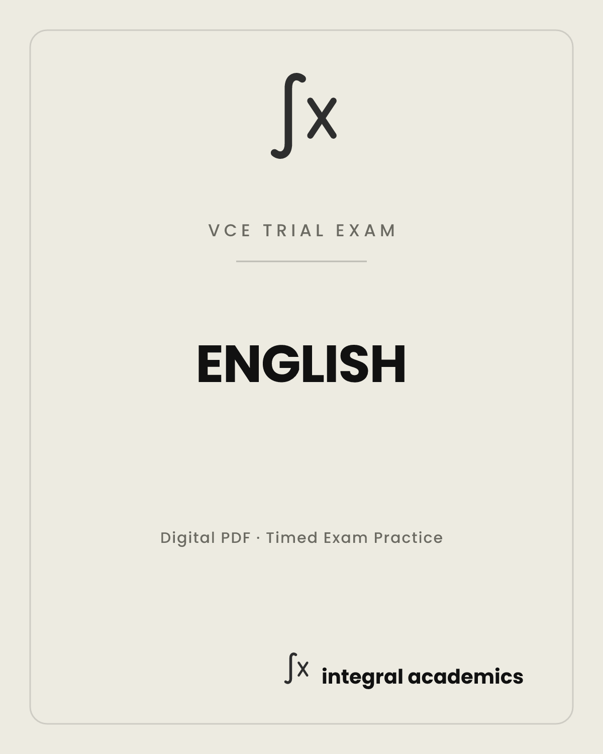 English VCE trial exam cover