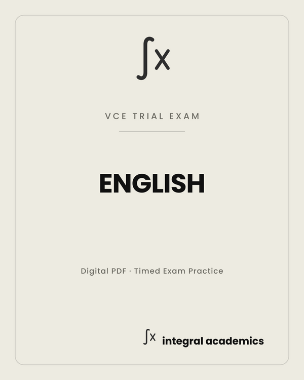 English VCE trial exam cover