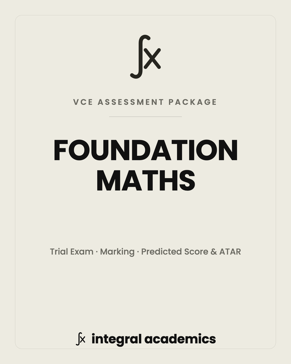 Foundation Maths VCE Assessment Package cover