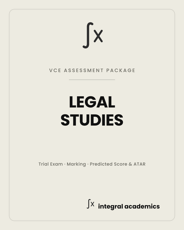 Legal Studies VCE Assessment Package cover