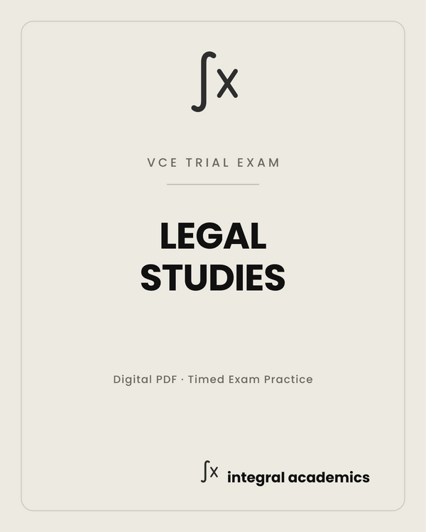 Legal Studies VCE trial exam cover