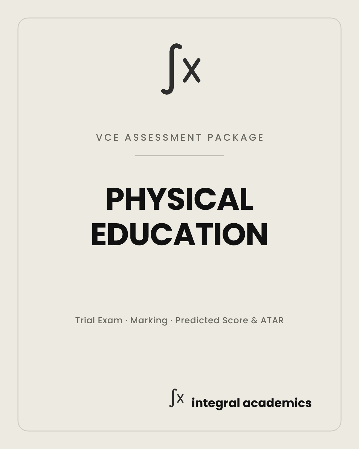 Physical Education VCE Assessment Package cover