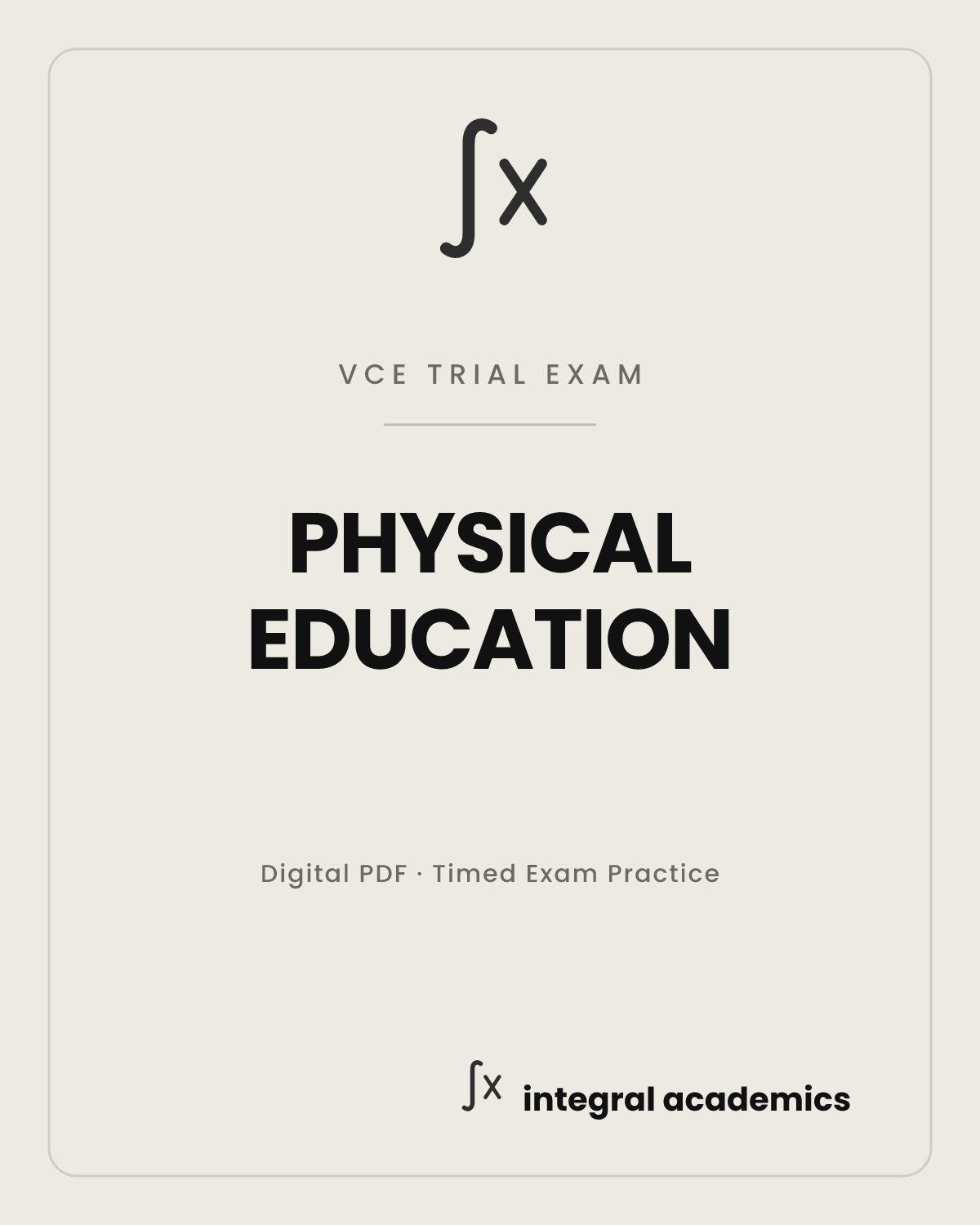Physical Education VCE trial exam cover