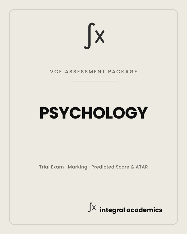 Psychology VCE Assessment Package cover