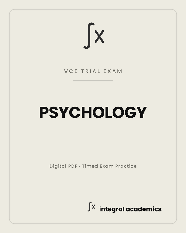 Psychology VCE trial exam cover