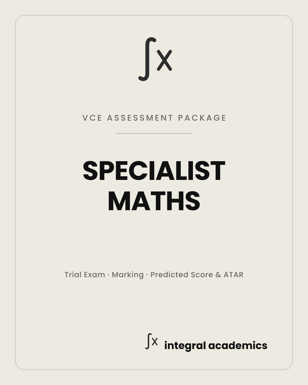Specialist Maths VCE Assessment Package cover